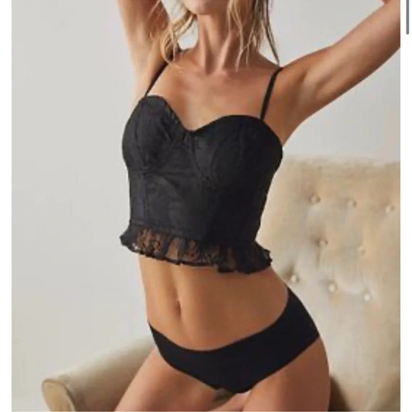 Free People Now Or Never Corset Top in Black Size L - Picture 11 of 11
